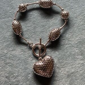 Silver Heart Charm Bracelet